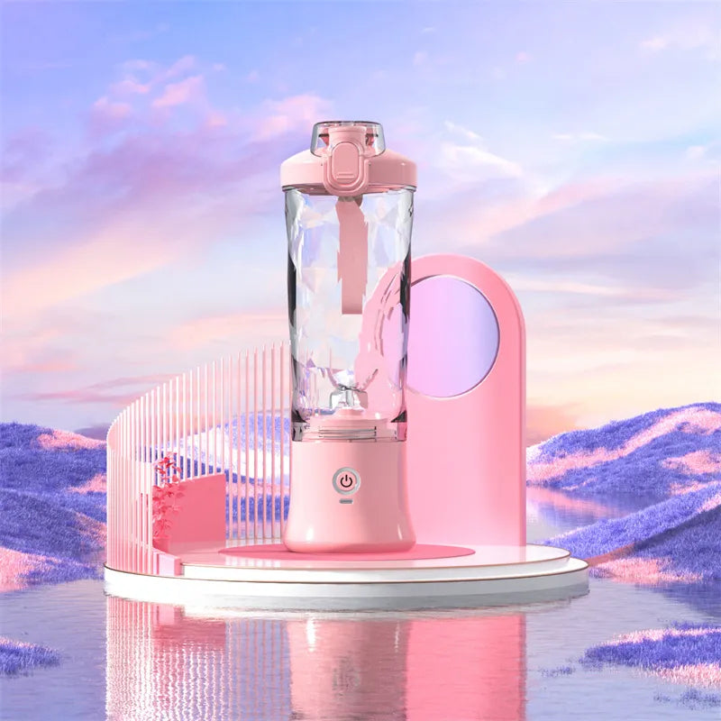 Portable Blender Juicer – 6-Blade Personal Smoothie Maker with USB Rechargeable Battery