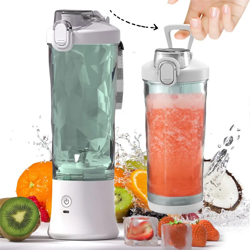Portable Blender Juicer – 6-Blade Personal Smoothie Maker with USB Rechargeable Battery